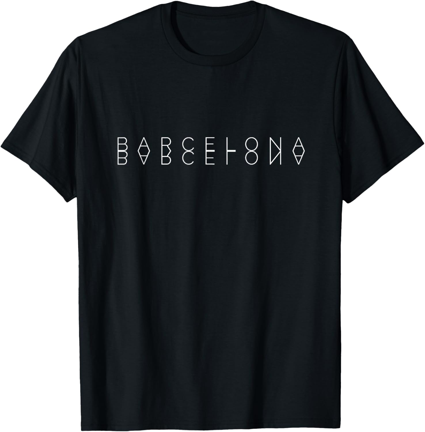 Barcelona Reflections - Catalonia Word Art Souvenir T-Shirt - Image 2